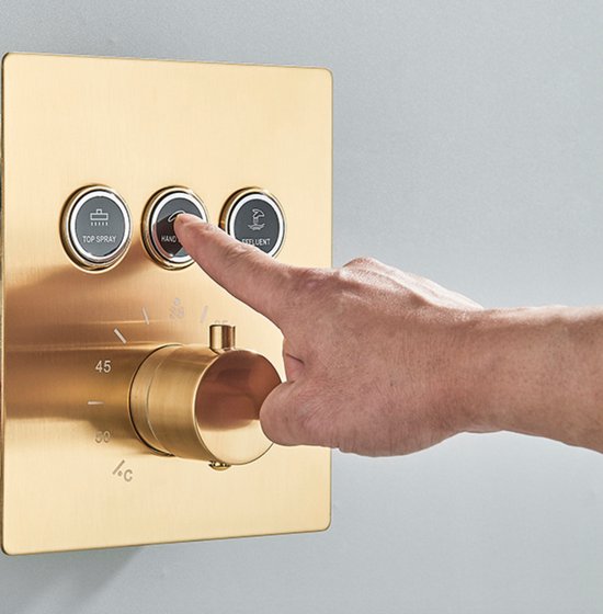 SaniSupreme® La Paz Douche de plafond encastrée Douche à effet de pluie avec éclairage LED et fonction cascade