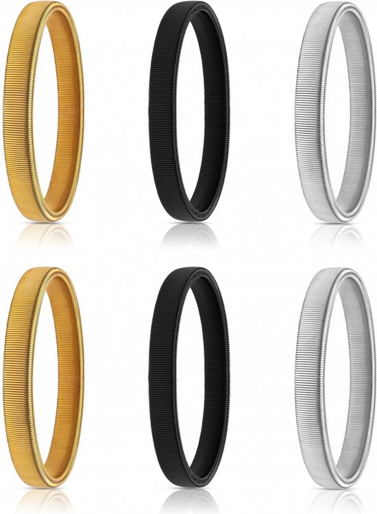 Mouwophouder - 6 stuks - Sleeve holder - Classic - Elastisch - Dames Heren - Sleeve holders - Elastische Metalen Armbanden - Metalen Mouwhouders