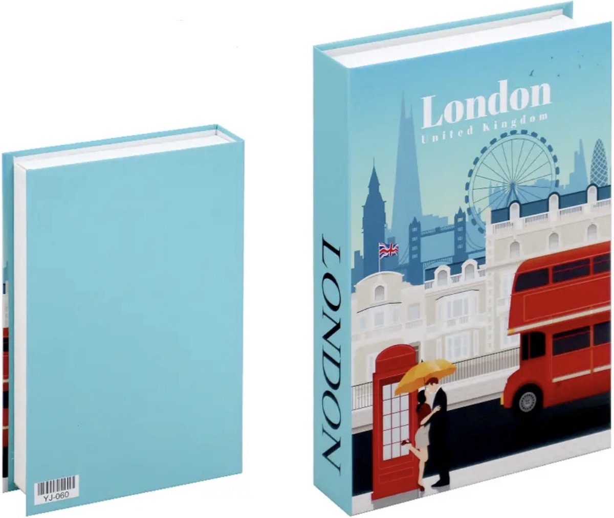 KimDo - Opberg boek - London - blauw - Opbergbox - Opbergdoos - Decoratie woonkamer - Boeken - Nep boek - Opbergboek