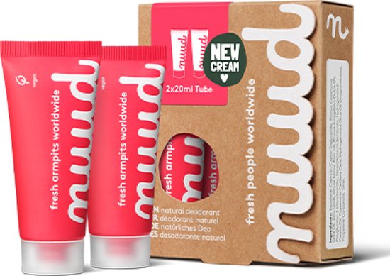 nuud Smarter Pack | nieuwe crème | 2 x 20ml | natuurlijke, vegan crème deodorant
