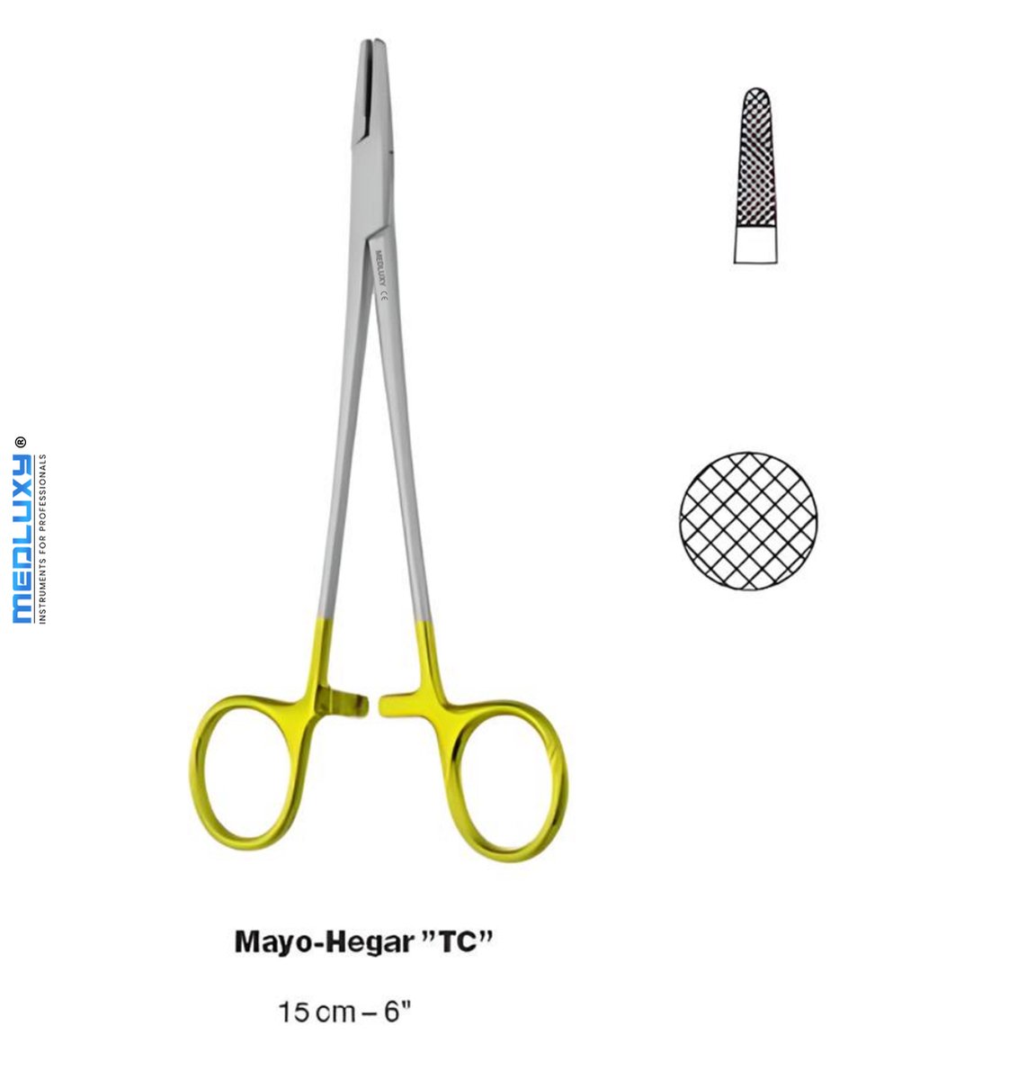 Goedkoopste Medluxy - Naaldvoerder Mayo-Hegar - 15cm - Recht - Versterkt met Tungsten Carbide (Wolfraam) - M-0101 (Verpleegkunde, EHBO, Klemschaar, Klemtang, Needle Holder Forceps