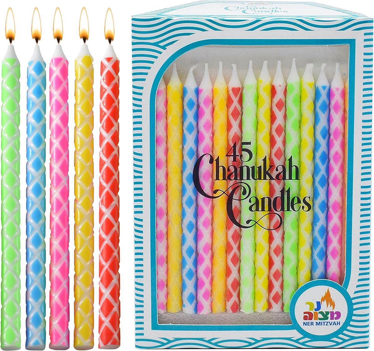 Wavy Engrave Chanukah Candles 45 Pk.
