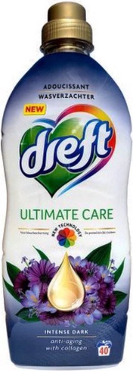 Goedkoopste Dreft Ultimate Care Intense Dark Wasverzachter - 6 x 1 l (240 wasbeurten