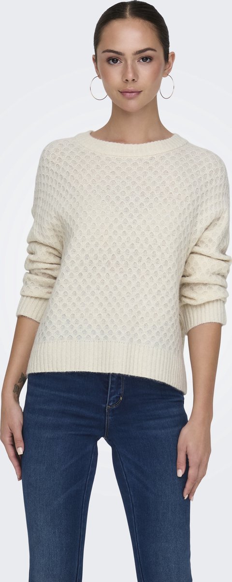 Jacqueline de Yong Trui Jdybigum L/s O-neck Pullover Knt 15328356 Whitecap Gray Dames Maat - M