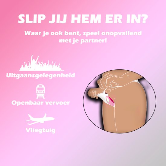 Illustratie van discree gebruik op uitgaansgelegenheid, openbaar vervoer en vliegtuig. Tekst: Slip jij hem er in?