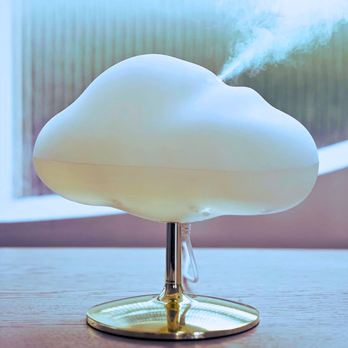 Goedkoopste Ultrasonische Luchtbevochtiger & Cloud Aromatherapie Diffuser Met Kleurrijke LED Tafel Lamp Voor Huis - Mistmaker En Vernevelaar