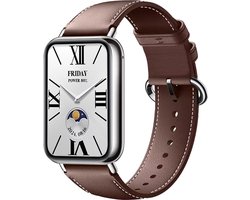 Strap-it Echt leren bandje - geschikt voor de Xiaomi Redmi Watch 6 / Redmi Watch 6 Active / Redmi Watch 6 Lite / Redmi Watch 5 / Redmi Watch 4 / Xiaomi Smart Band 10 Pro / Smart Band 9 Pro / Smart Band 8 Pro (donkerbruin)