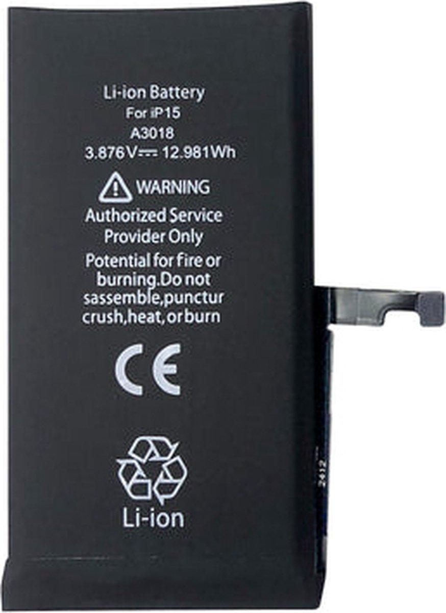 Batterij geschikt voor iPhone 15 met ZY-Chip – Inclusief Plakstrip – OEM Equivalent