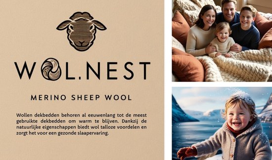 100% Natuurlijke Merinos Wol - Crème - Alez & Pad voor Optimaal Comfort