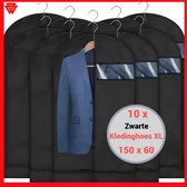Kledinghoezen - 10 x XL Kledinghoes Zwart met rits 60x150 - Kledingzak - Beschermhoes - Sense Products