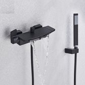 Badkraan Hotbath Cobber Thermostaat Waterval Uitloop Mat Zwart