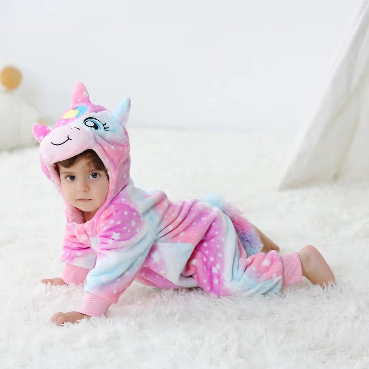 Budino® Baby Onesie - Baby Romper - Baby Pyjama - Baby Pakje - Baby Verkleedkleding - Carnavalskleding - Dier - Unicorn - Roze — afbeelding 8