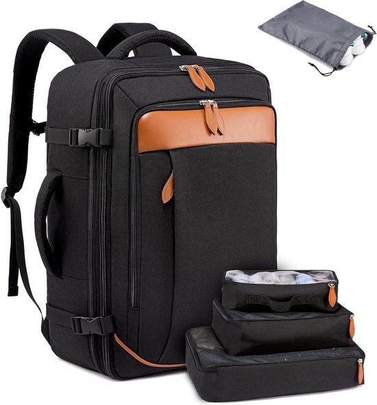 LTINVECK Reizen laptoprugzak, extra grote rugzak voor mannen vrouwen met USB-oplaadpoort, TSA-vriendelijke zware grote zakelijke computertas technische rugzakken tas geschikt voor laptops van 17 inch
