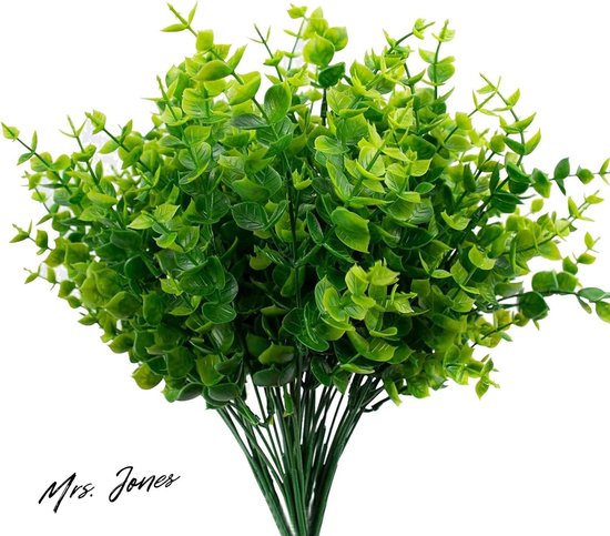 Madame Plantes de gazon Plantes artificielles Jones Collection 5 paquets - Résistant aux UV - Extérieur - Vert - Eucalyptus - Décoration Plein air .