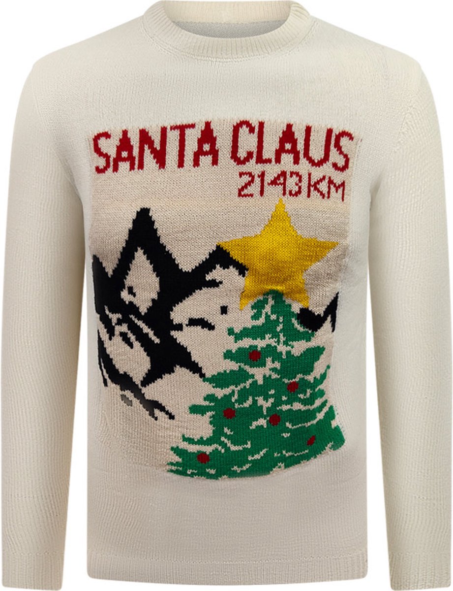 Kersttrui Santa Claus 2143KM Beige - Heren op Prijzenvolger.com