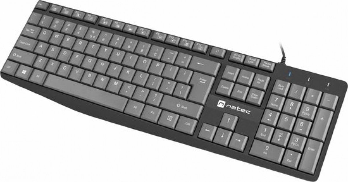 NATEC- Nkl-1507- TOETSENBORD- NAUTILUS -US -SLIM - Zwart/Grijs