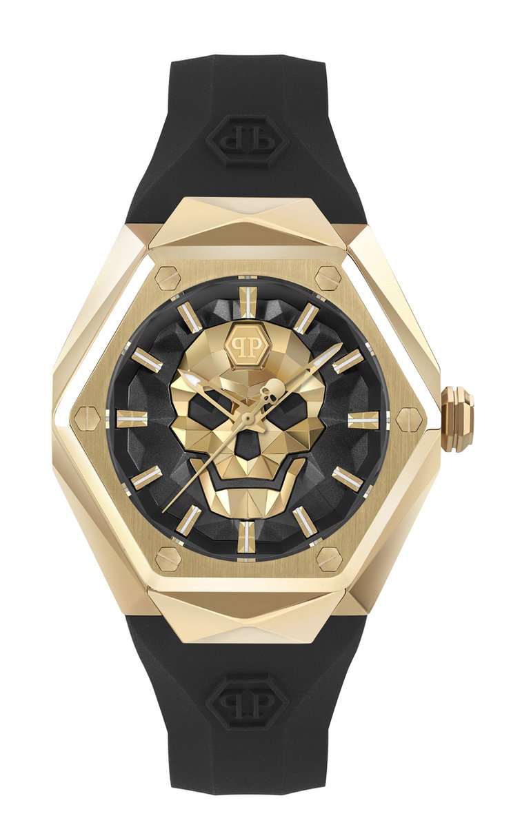 Philipp Plein $Kull Spikes PWADA0224 Horloge - Siliconen - Zwart - Ø 40 mm
