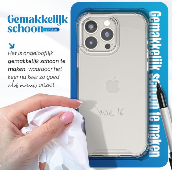 Makkelijk schoon te maken transparante hoes die er keer op keer als nieuw uitziet. Smartphone met hoes wordt schoongemaakt.