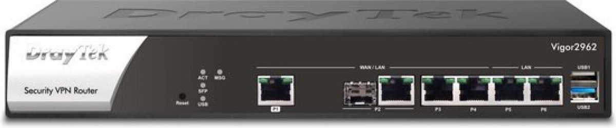 Draytek Vigor 2962 - Router - 2.5 Gigabit Ethernet - Zwart