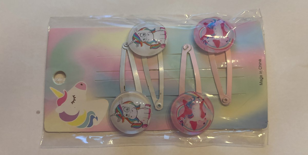 Haarclipjes met unicorn