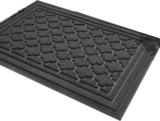 G Antislip Deurmat Buitendeurmat Weerbestendig, Wasbare Vuilvangmat 43.5x75cm, Robuuste Buitendeurmat Voor Voordeur - Zwart