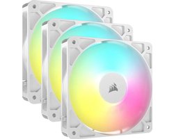 CORSAIR RS120 ARGB 120mm PWM Fans White - Ventilatorhuis - 3-pack - 120mm - 72.8 cfm - 420 - 2100 rpm - 10 - 36 dBA - 4-pin PWM - Zero-RPM - wit