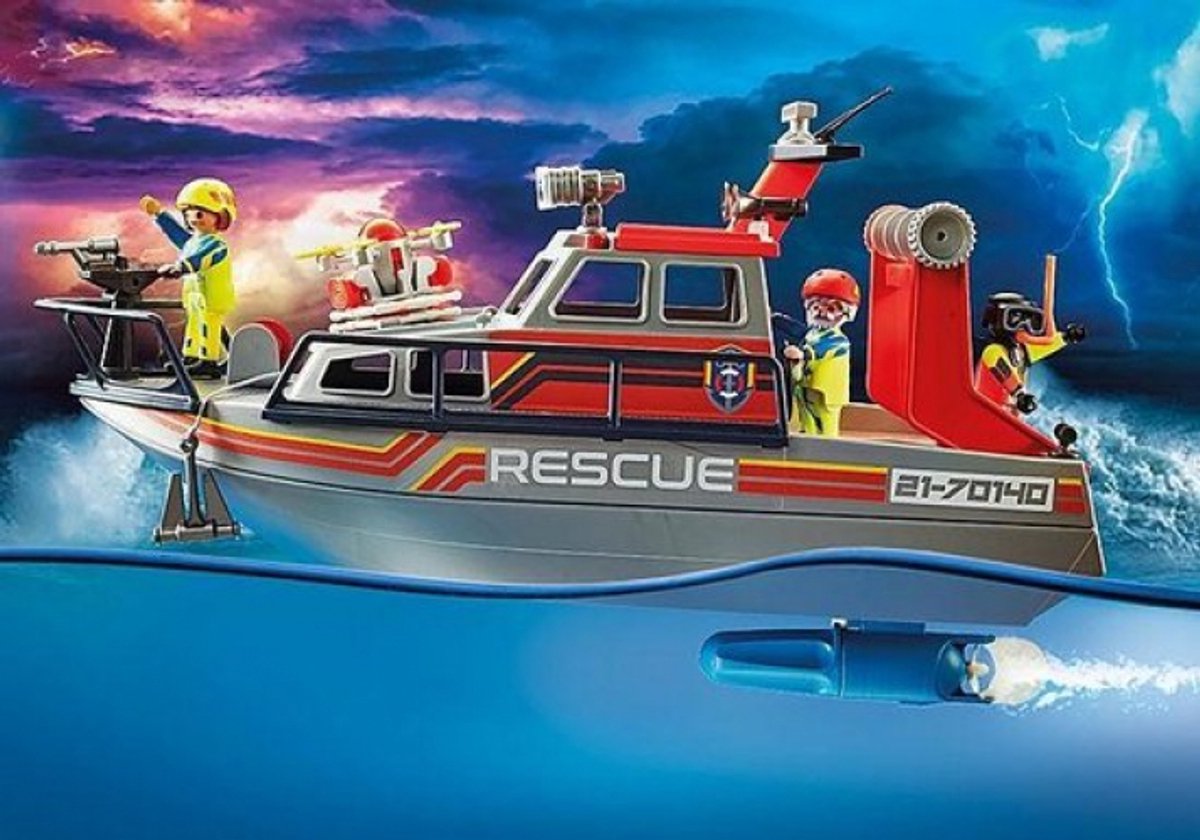 PLAYMOBIL City Action Redding op zee: brandbestrijdingsmissie met reddingskruiser - 70140 — afbeelding 12
