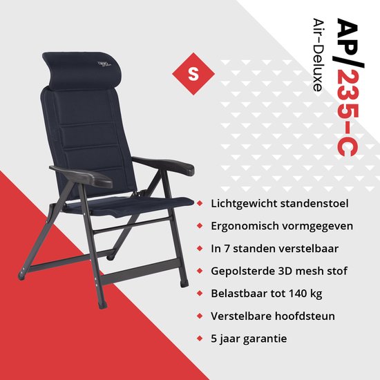Crespo - Standenstoel - S - AP/235 - Air-Deluxe - Compact - Blauw van Crespo — afbeelding 2