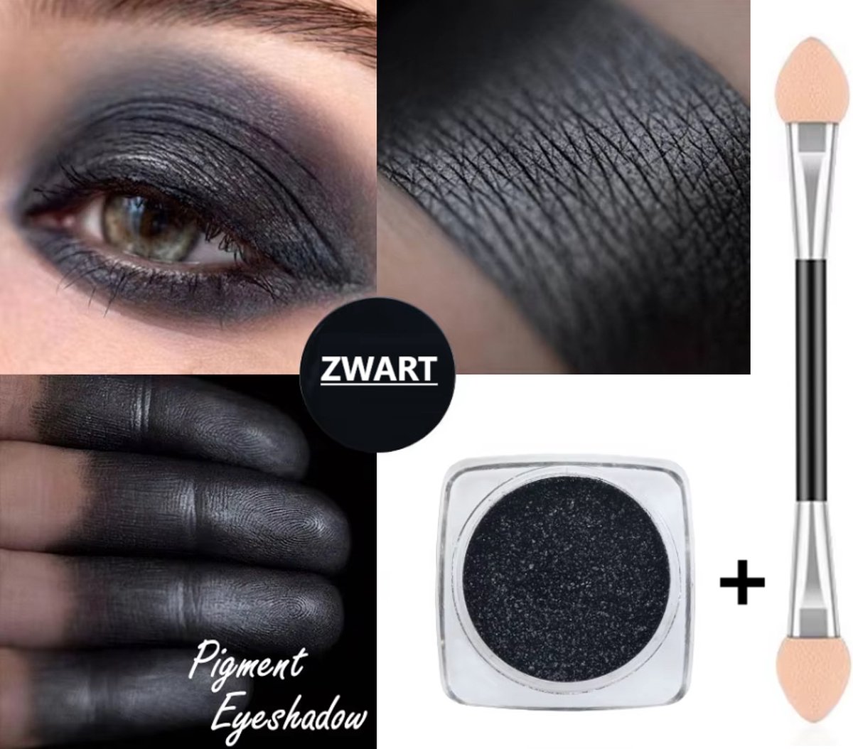 Goedkoopste Oogschaduw Zwart | Potje | 50 Gram | Gratis Oogschaduw Kwastje