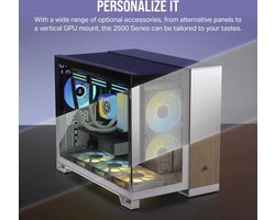 PC-Behuizing - Case - CORSAIR 2500X Wit - Minitowermodel - Mini-ITX, Micro-ATX - Geen voeding - USB/Audio - Tempered Glass - Wit