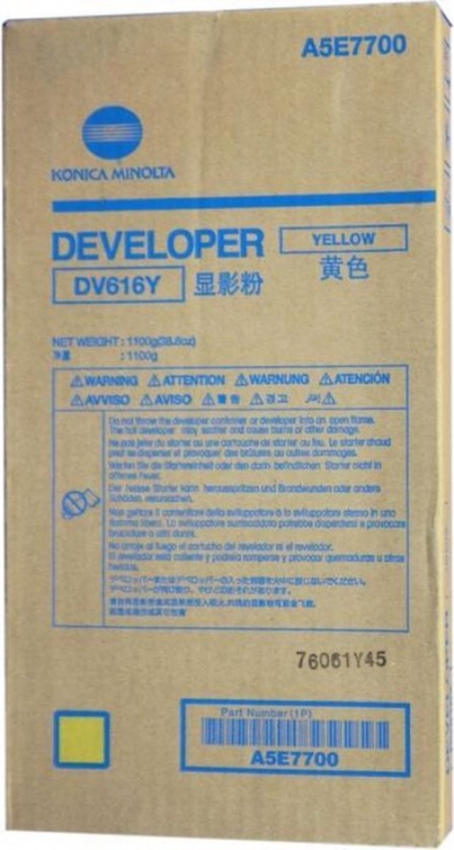 Konica-Minolta Developer DV-616 Yellow (A5E7700) VE 1 StŸck fŸr Bizhub Press C 1085, 1100