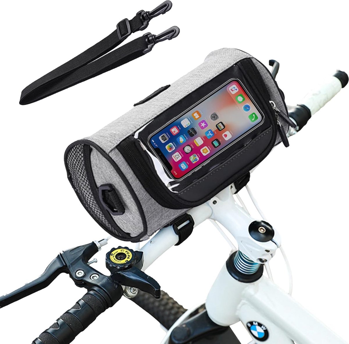 fietstas + bagagedrager + fietstas - 3 l - 22*12 centimeter - Grijs