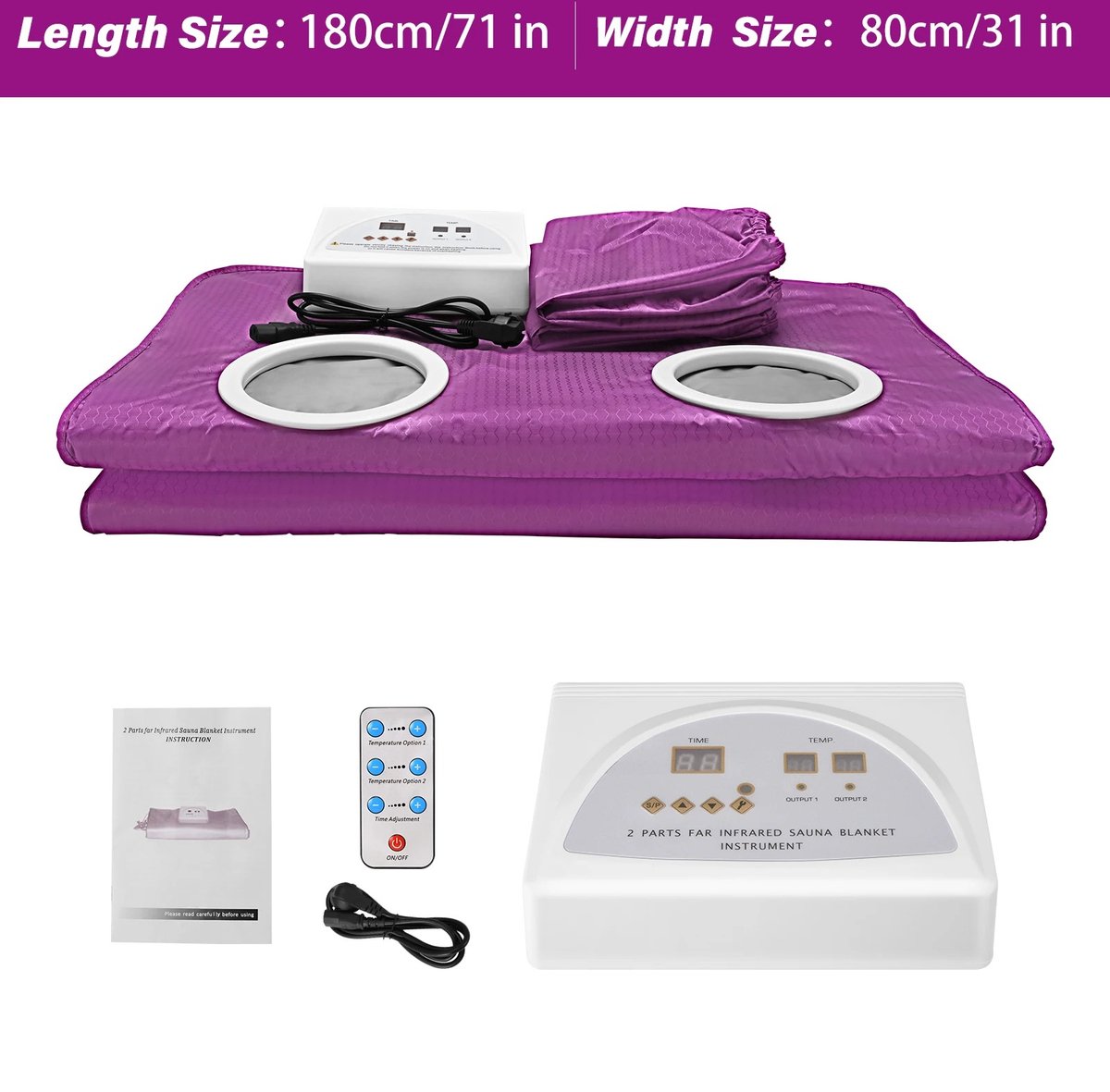 Sauna Deken Design - Infrarood deken fibromyalgie - Infraroodlamp - Paars - Body Shaper Voor Gewichtsverlies En Fitness