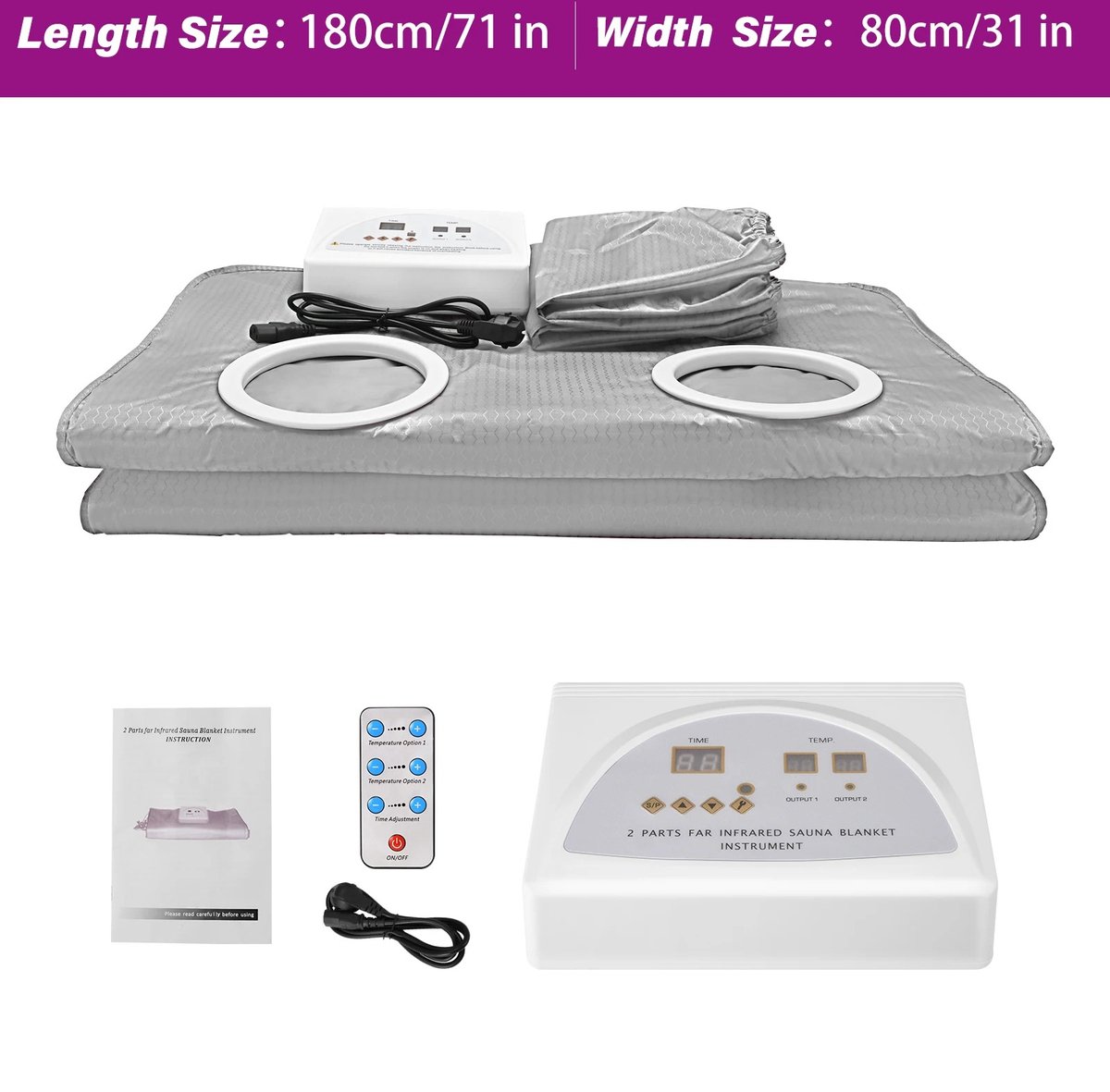 Sauna Deken Design - Infrarood deken fibromyalgie - Infraroodlamp - Grijs - Body Shaper Voor Gewichtsverlies En Fitness