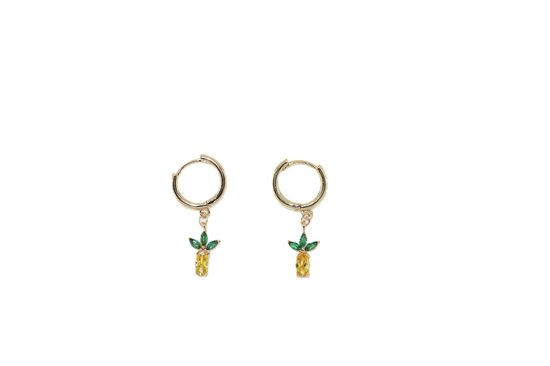 Ananas oorbellen - fruit collectie- huggies/hoops- oorbellen voor vrouwen