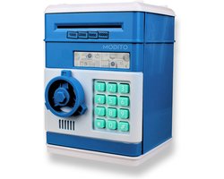 Modito Kluis met Pincode Blauw PRO - Spaarpot - Automatisch Spaarvarken voor Kinderen - Munten & briefgeld - Educatief sparen - Met Nederlandse instellingen Modito Kluis met Pincode Blauw PRO - Spaarpot - Automatisch Spaarvarken voor Kinderen - Munten & briefgeld - Educatief sparen - Met Nederlandse instellingen