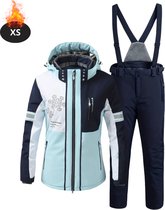 Bovista Combinaison de ski - Pantalon de ski - Veste de ski - Combinaison de ski - Sports d'hiver - Femme - 2 pièces - Bleu clair - Taille XS