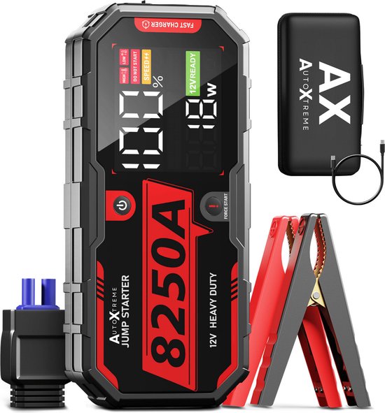 AutoXtreme F40-8250A 12V Jumpstarter - Jumpstarter voor auto - Jumpstarters - Starthulp - Startkabels met accu - Accu booster