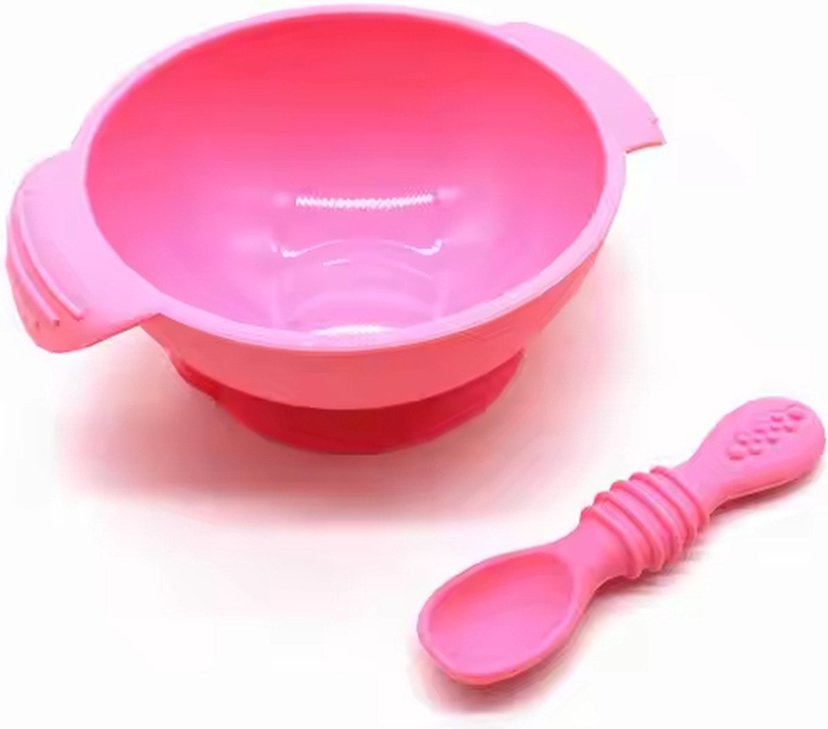 Goedkoopste Babyservies - Roze - Kom inclusief lepel -Bakje - Zuignap - Deksel - BPA vrij - Baby bord