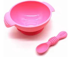 Babyservies - Roze - Kom inclusief lepel -Bakje - Zuignap - Deksel - BPA vrij - Baby bord