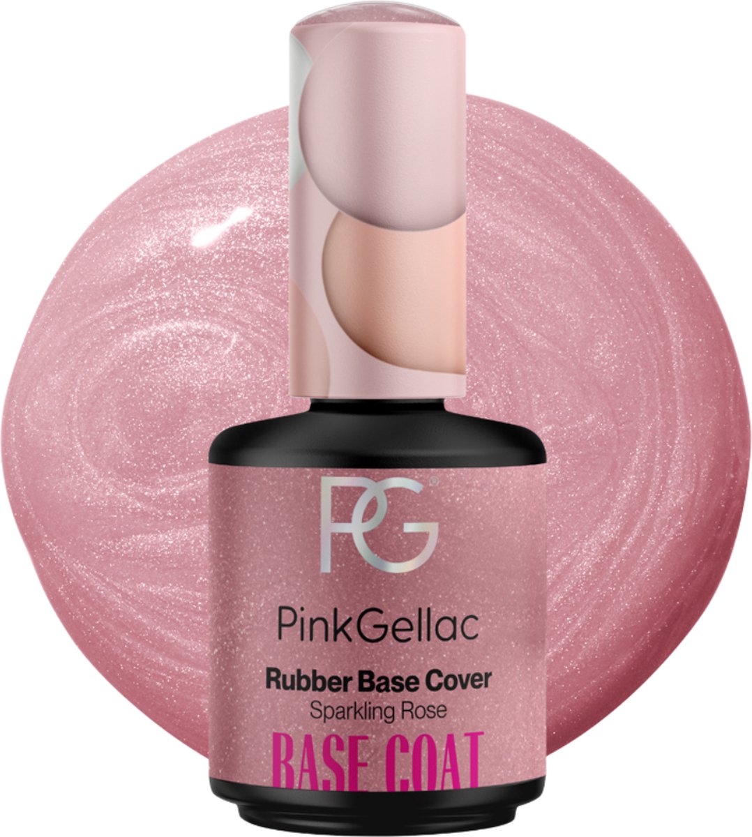 Goedkoopste Pink Gellac Base Coat Gellak - Rubber Base Cover Sparkling Rose - Gel Nagels Producten - 15ml