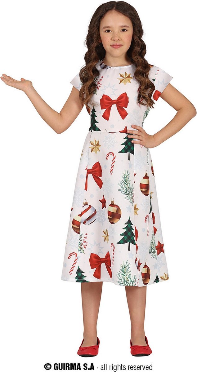 Kerst Fun Wit Jurk Kind Meisje