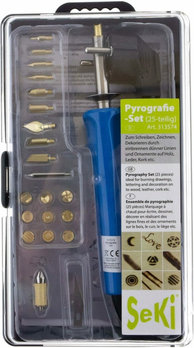 Pyrografie houtbrander 25-delige set - Houtmarkering