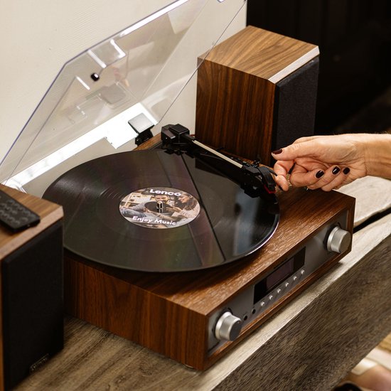 Lenco Platenspeler - Stereoset met DAB en Bluetooth - MC-160WD - Hout — afbeelding 5