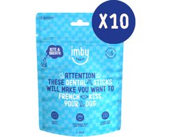 Imby Dental Sticks Hondensnacks - 10 X 100 gr - Hondensnoepjes met munt en peterselie - kauwstaafjes Hond - Kauwsnacks voor hond - Hypoallergeen - 1kg