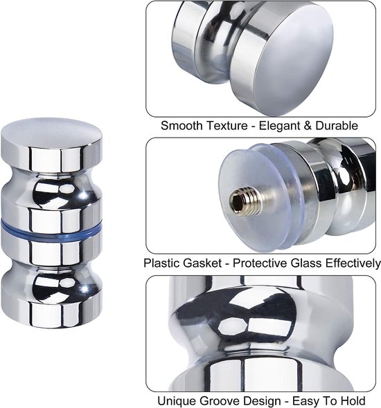 JGS ® Boutons de porte doubles pour Portes de douche de Verres avec finition brillante
