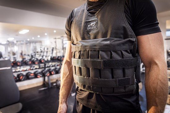 AJ-Sports Verstelbaar Gewichtsvest 10kg - Gewichtsvesten - Weight vest - Gewichten - Krachttraining & Crossfit Trainingsvest - Hardlopen - Cardio - Calisthenics - Crossfit - Zwart - Geschikt vanaf maat M / L