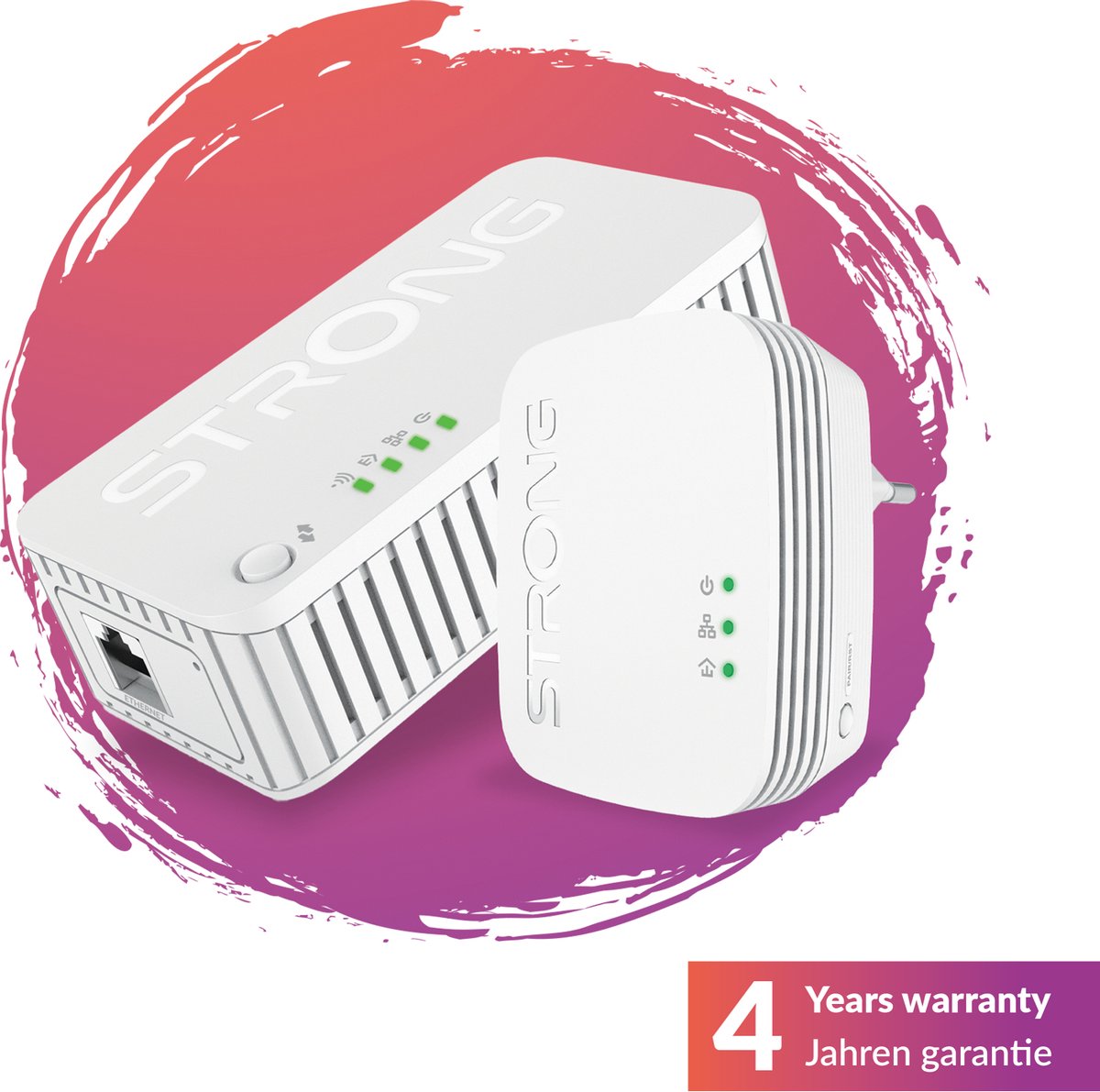 STRONG - Powerline Wifi 1000 Kit - Duo Prise CPL Wifi - Powerline Kit - 1000 Mbps/Wifi 750 Mbps - Compatibel met elke Box/Router - 1 Ethernetpoort - Snelle installatie - Wit - 4 jaar garantie