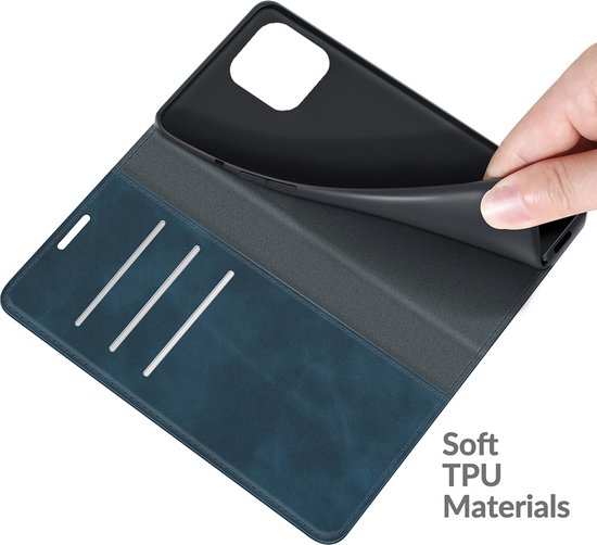 Coque pour iPhone 13 Pro - Bookcase portefeuille de Luxe (fermeture magnétique) - Blauw - Étui pour téléphone portable - Étui de téléphone Convient pour : iPhone 13 Pro