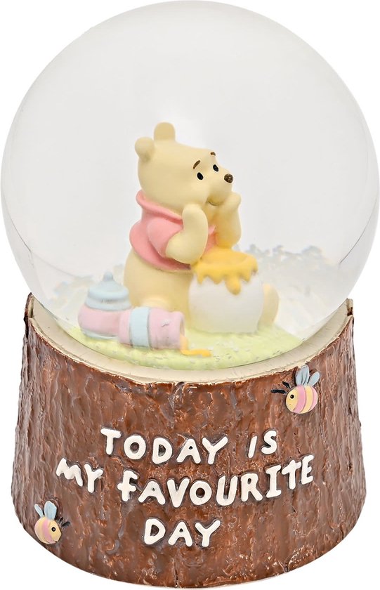 Boule à neige Winnie l'Ourson avec le texte "Today is my favourite day".